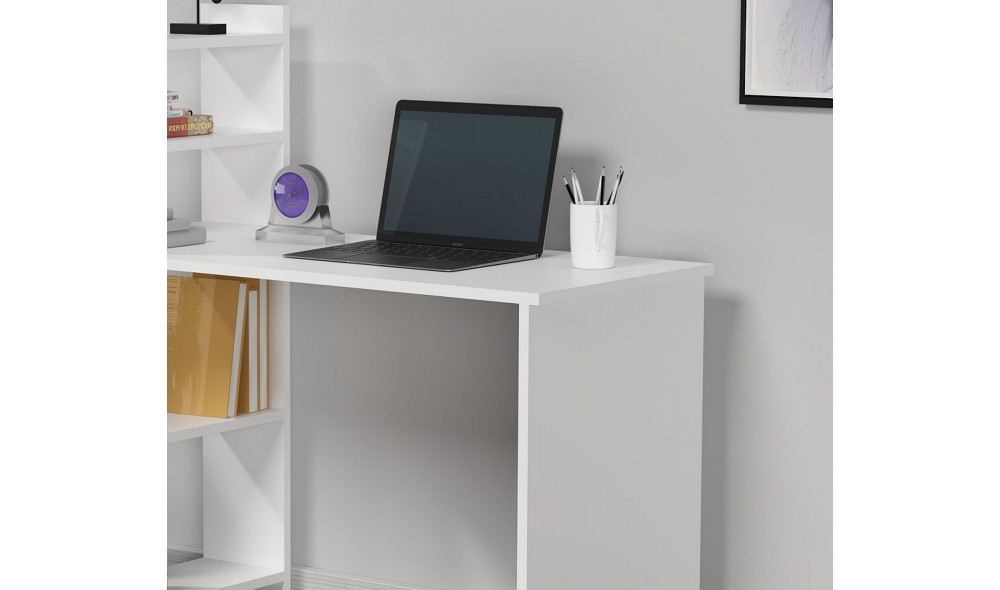 Birou de studiu, Enna, Alb, 110 x 110 x 50 cm
