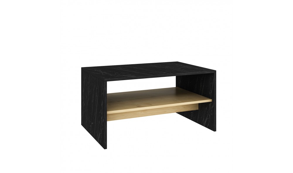 Masuta de cafea, Apollon, NegruMarmuraStejar safir, 90 x 47 x 45 cm