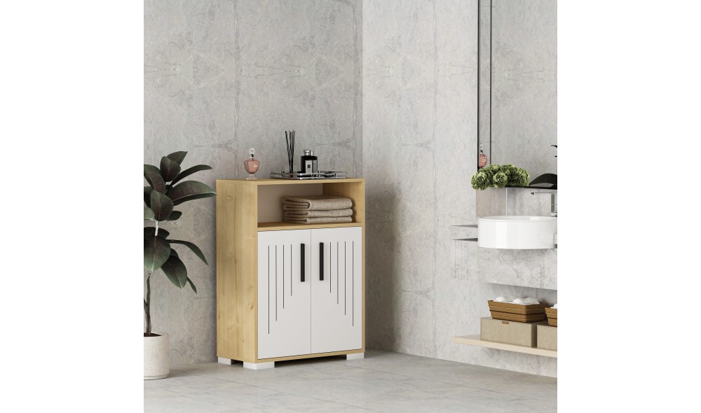 Dulap multifunctional, Moon, Stejar safirAlb, 60 x 97 x 30 cm