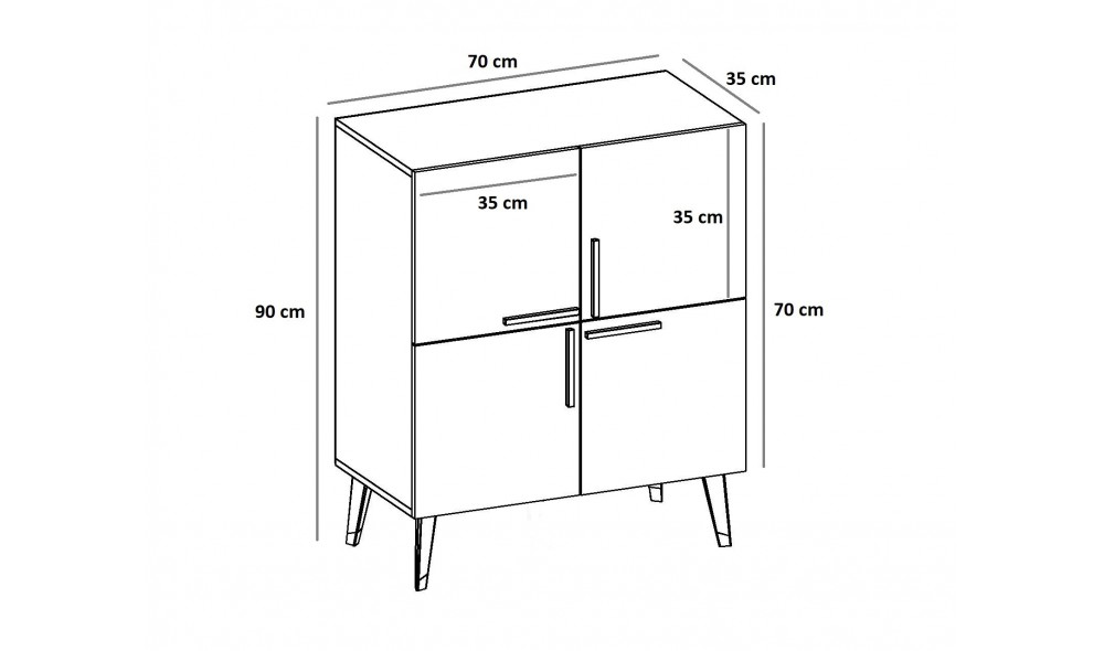 Consola, Makro, Alb, 70 x 90 x 35 cm