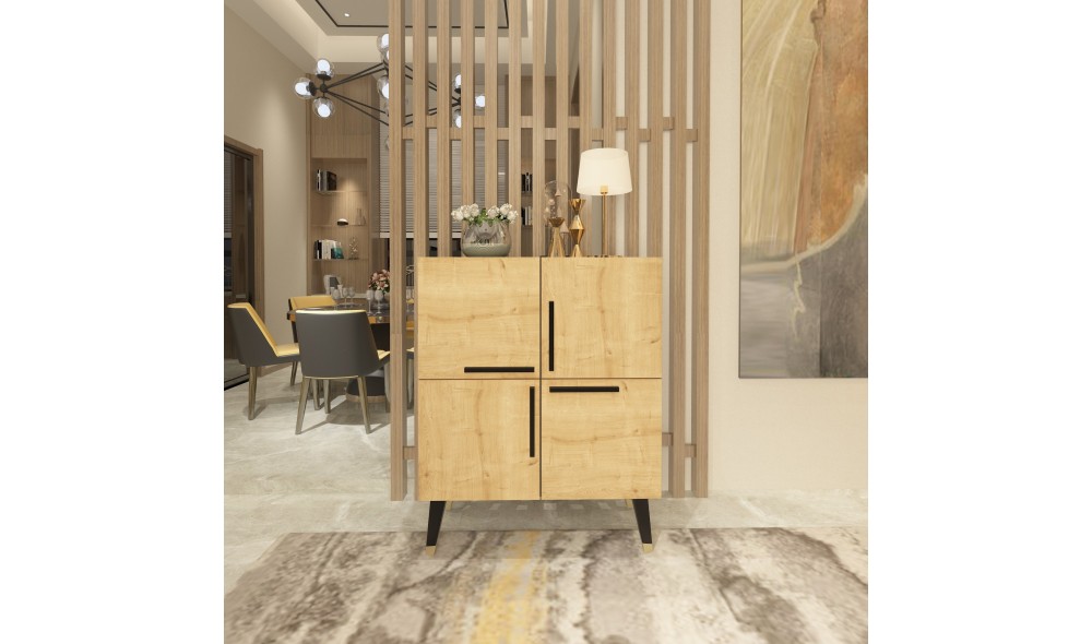 Consola, Makro, Stejar safir, 70 x 90 x 35 cm