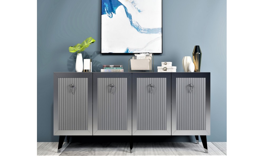 Consola, Bare, AntracitArgint, 150 x 40 x 80 cm