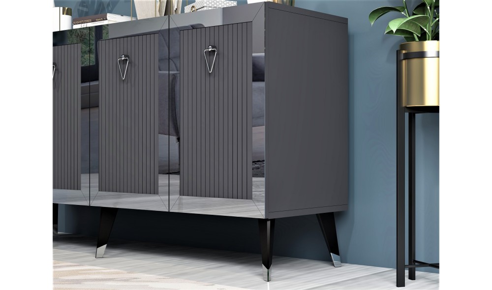 Consola, Bare, AntracitArgint, 150 x 40 x 80 cm