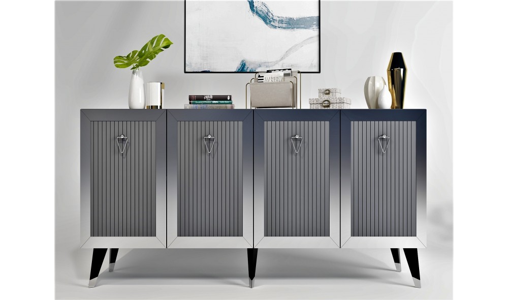 Consola, Bare, AntracitArgint, 150 x 40 x 80 cm