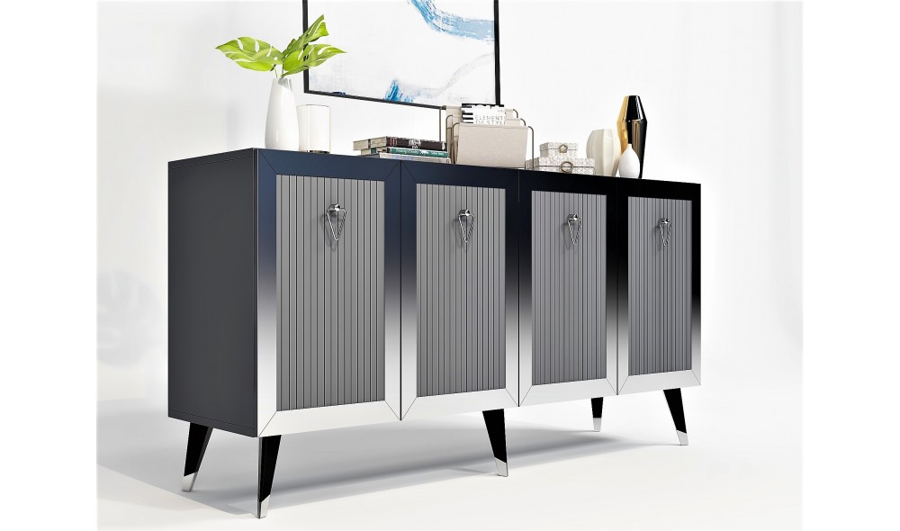 Consola, Bare, AntracitArgint, 150 x 40 x 80 cm