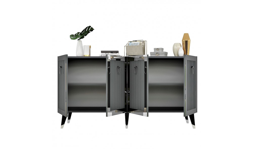 Consola, Bare, AntracitArgint, 150 x 40 x 80 cm