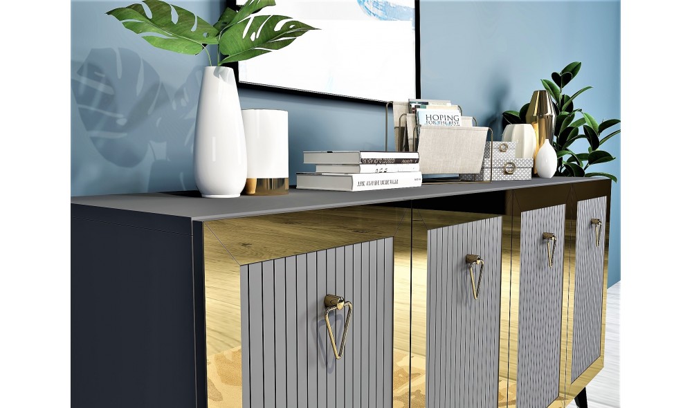 Consola, Bare, AntracitAur, 150 x 40 x 80 cm