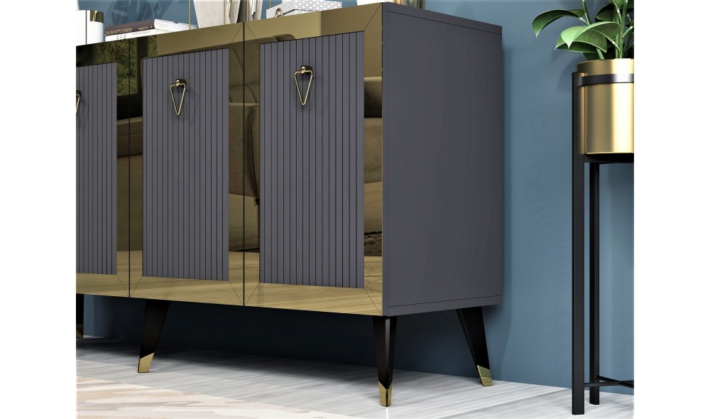 Consola, Bare, AntracitAur, 150 x 40 x 80 cm