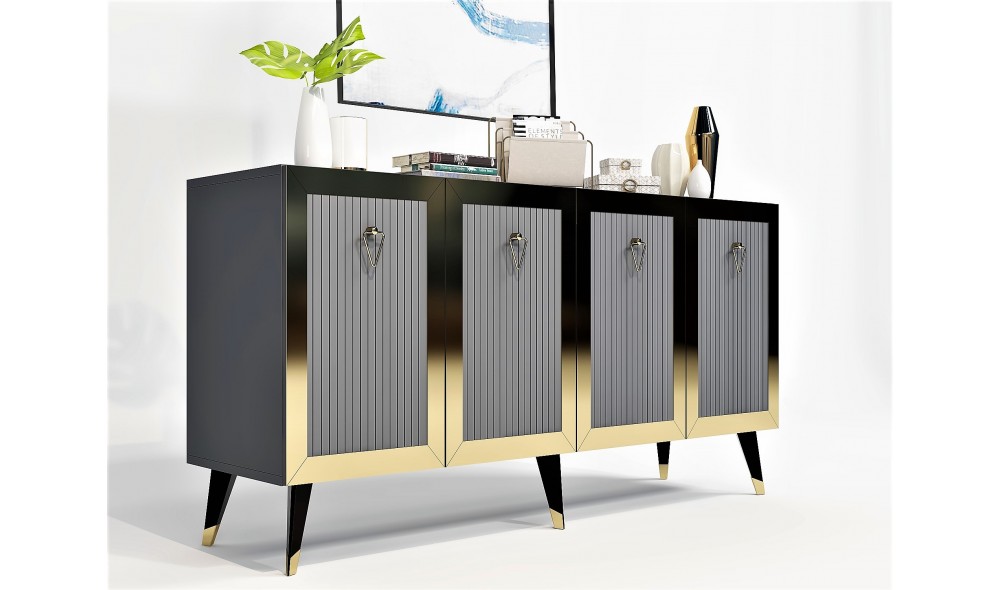 Consola, Bare, AntracitAur, 150 x 40 x 80 cm