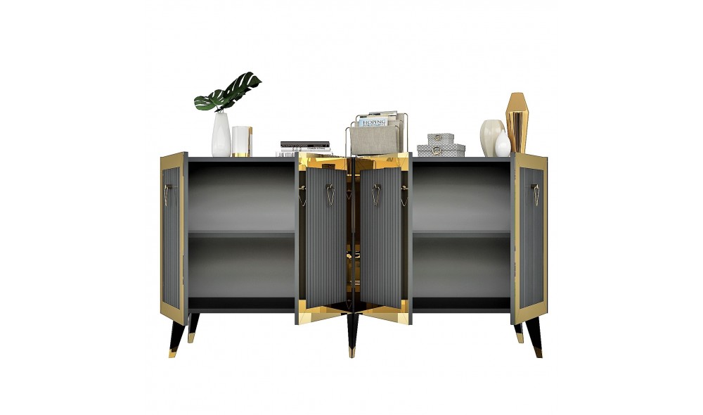 Consola, Bare, AntracitAur, 150 x 40 x 80 cm