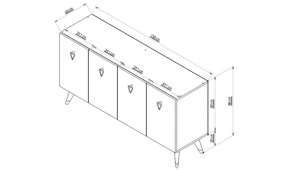 Consola, Bare, AlbAur, 150 x 80 x 40 cm