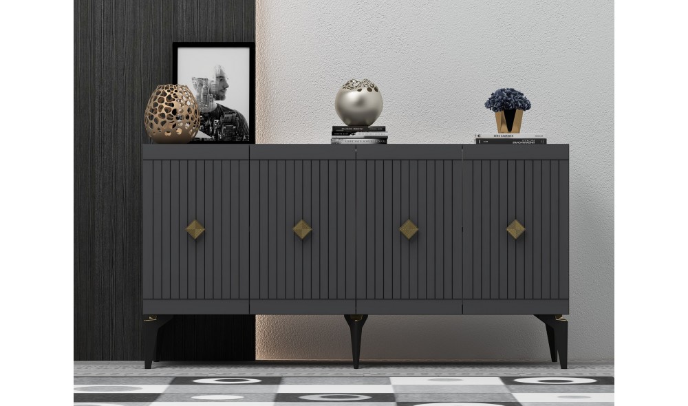 Consola, Midas, AntracitAur, 150 x 79 x 40 cm