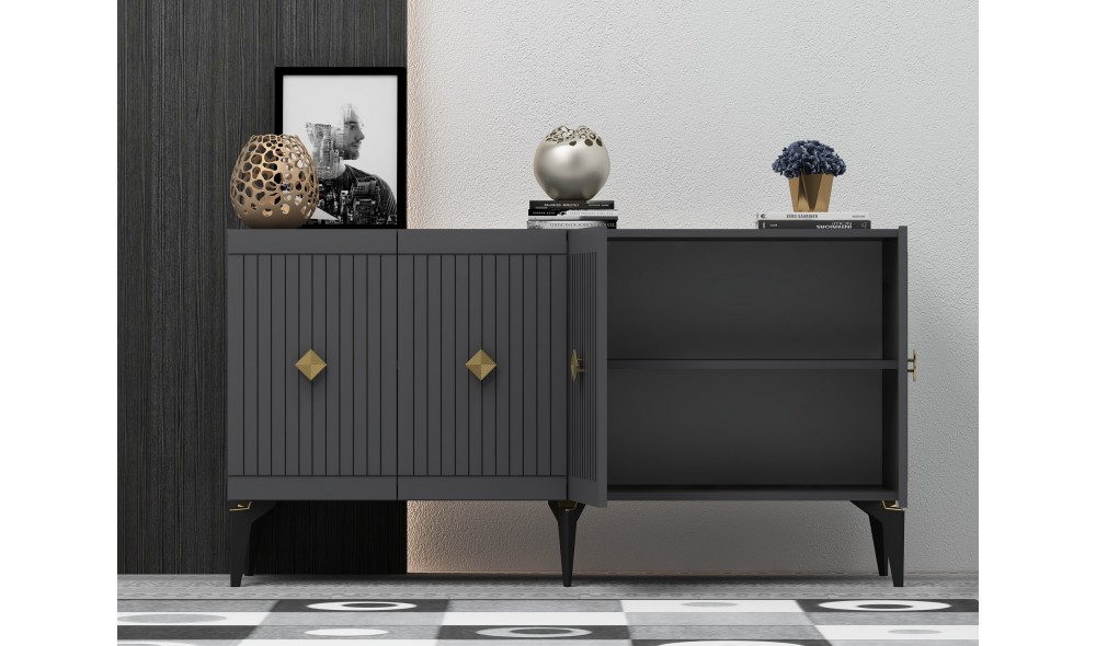 Consola, Midas, AntracitAur, 150 x 79 x 40 cm