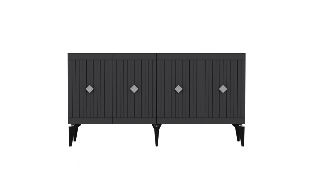 Consola, Midas, AntracitArgint, 150 x 79 x 40 cm