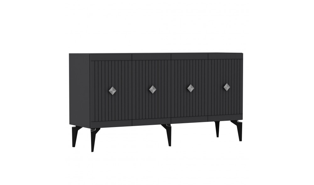 Consola, Midas, AntracitArgint, 150 x 79 x 40 cm