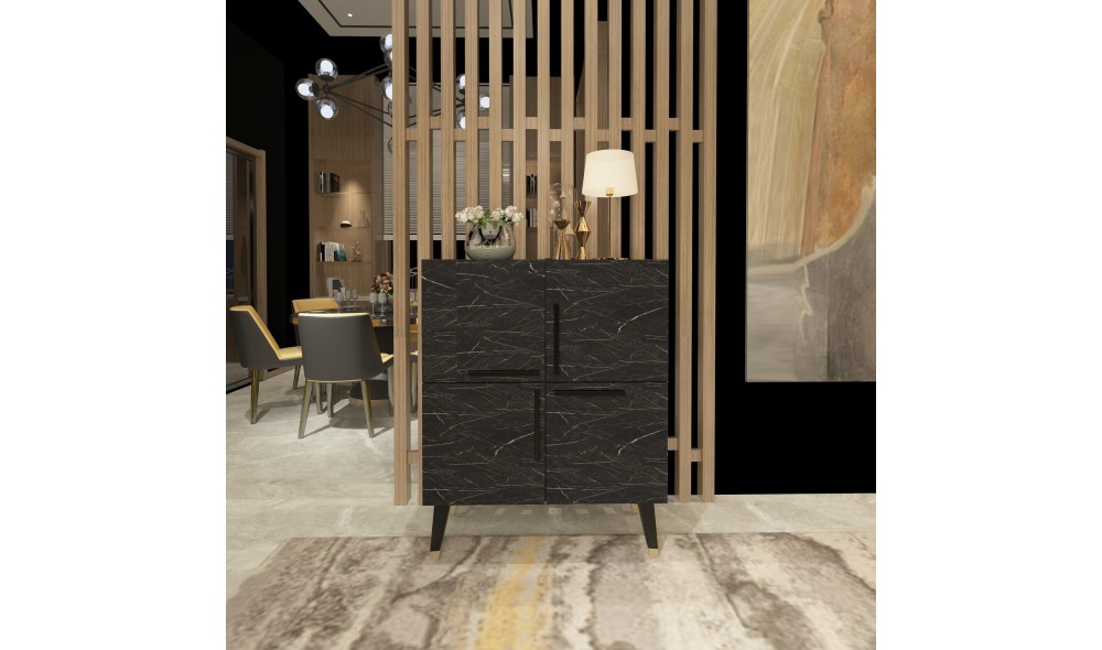 Consola, Makro, Marmura neagra, 70 x 90 x 35 cm