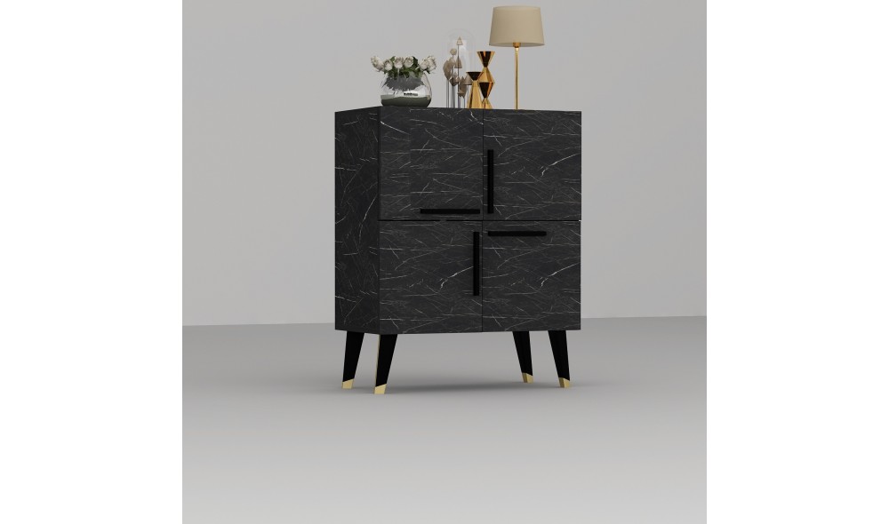 Consola, Makro, Marmura neagra, 70 x 90 x 35 cm