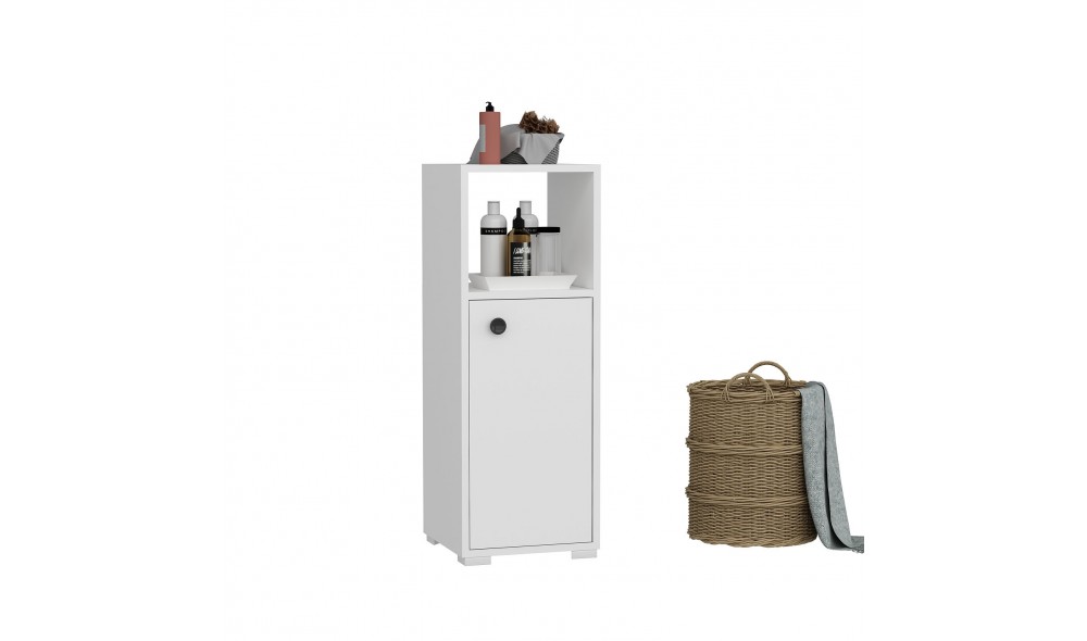 Dulap de baie, Ahu, Alb, 35 x 99 x 35 cm
