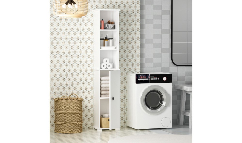 Dulap de baie, Niles, Alb, 33 x 188 x 35 cm