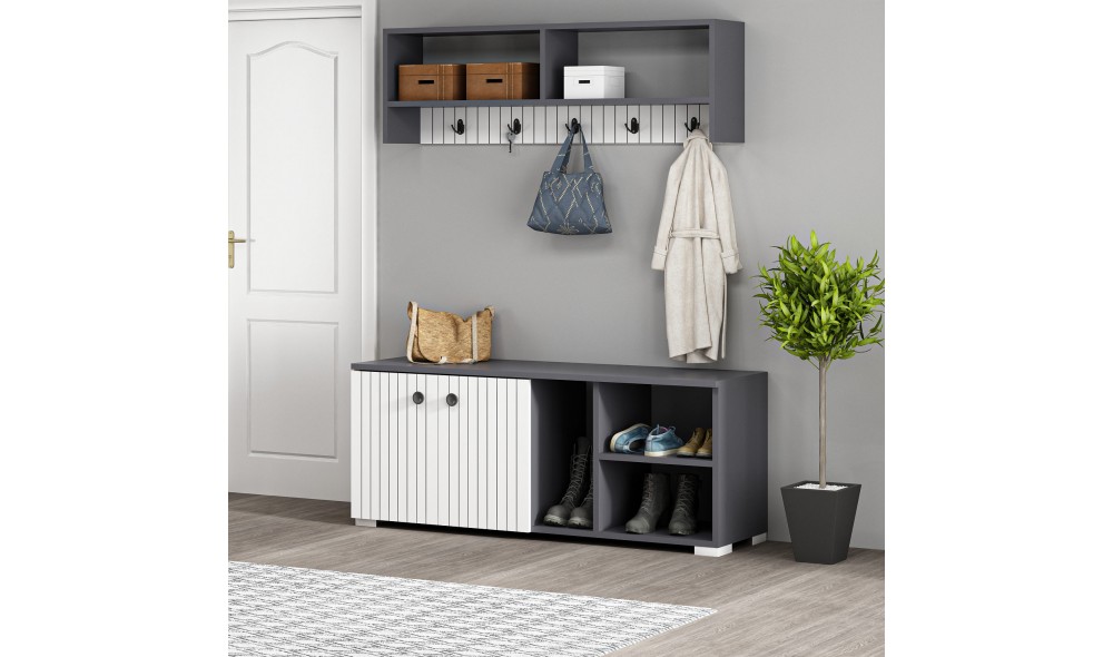 Antreu, Sarandon, AntracitAlb, 120 x 52 x 31 cm