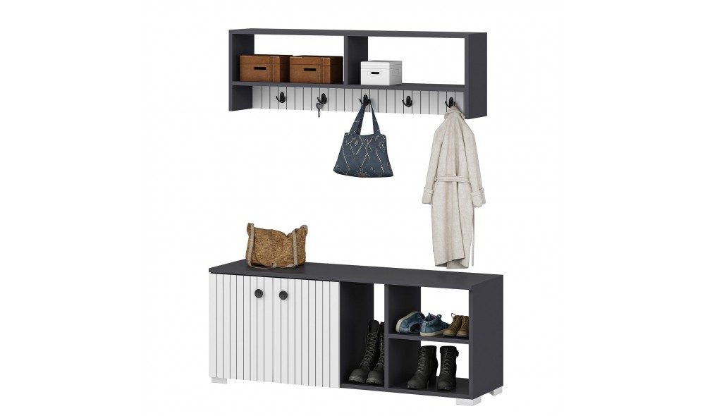 Antreu, Sarandon, AntracitAlb, 120 x 52 x 31 cm