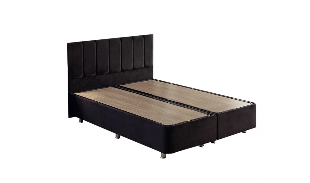 Pat dublu, Ela Double - 160x200 cm, Negru