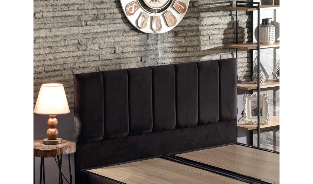 Pat dublu, Ela Double - 140x190 cm, Negru