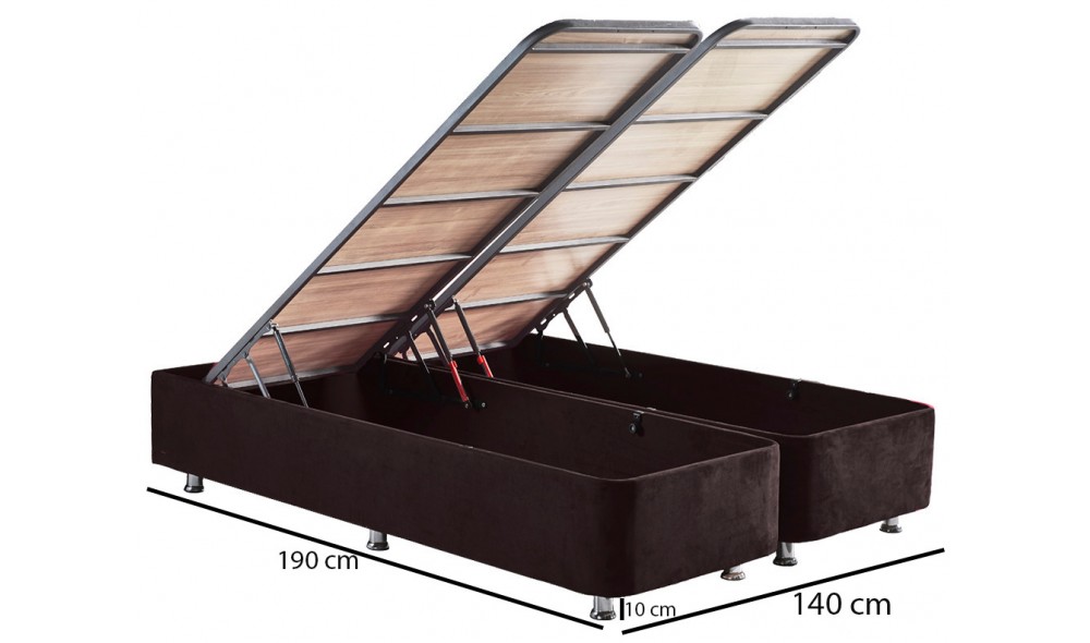 Pat dublu, Ela Double - 140x190 cm, Negru