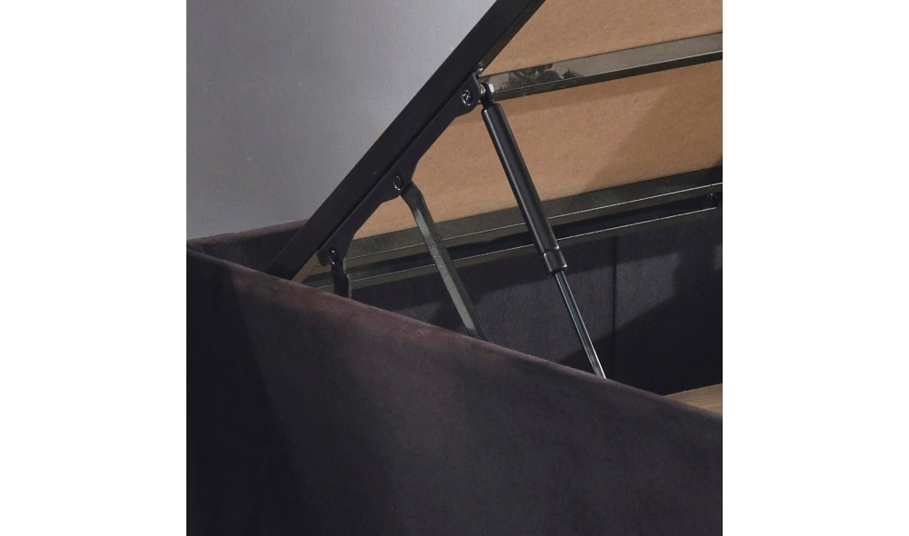 Pat de o persoana, Ela Single - 90x190 cm, Negru