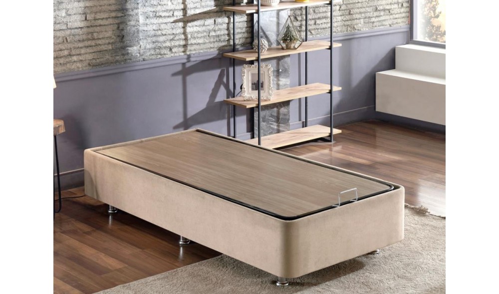 Pat de o persoana, Polo - 120x200 cm, Maro deschis