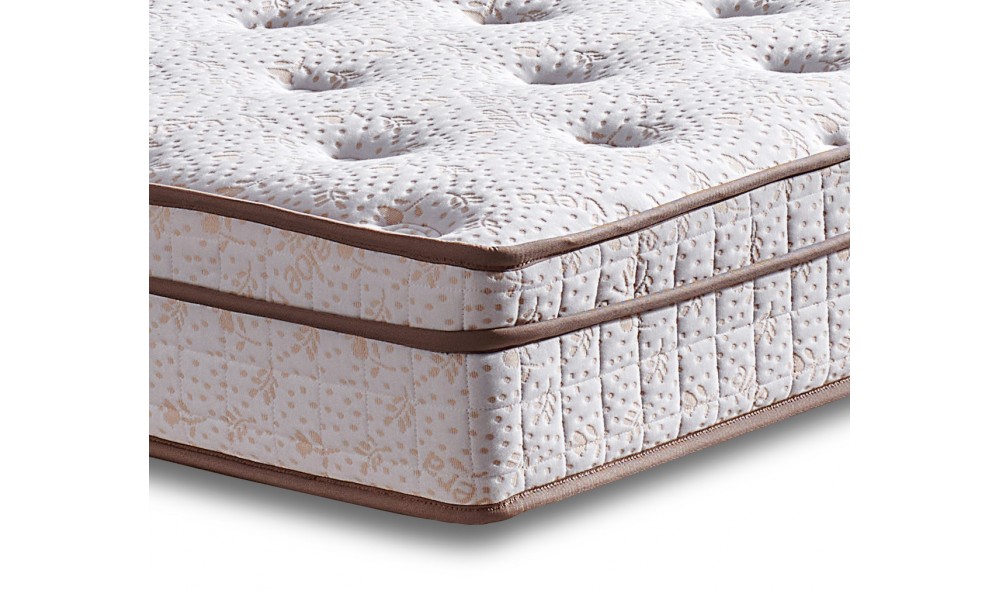 Pat de o persoana cu saltea, Helen - 120x200 cm, Maro deschis