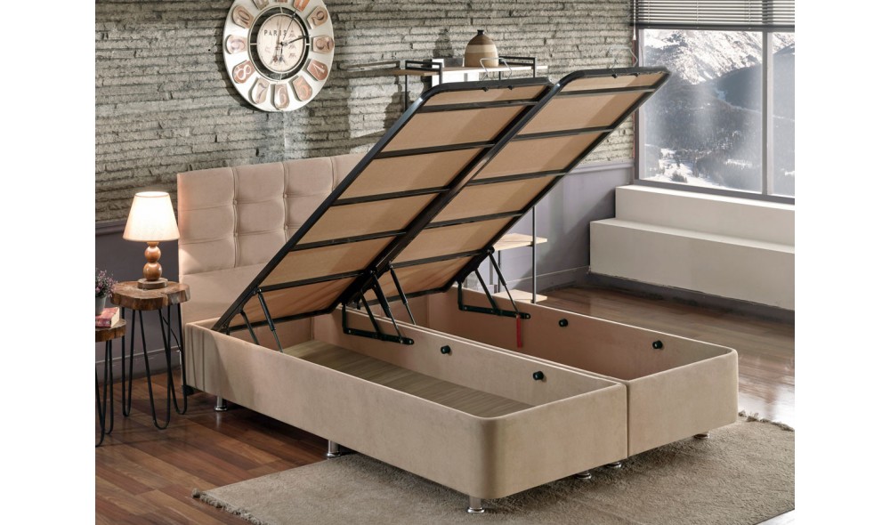 Pat dublu, Ela Double - 180x200 cm, Maro deschis