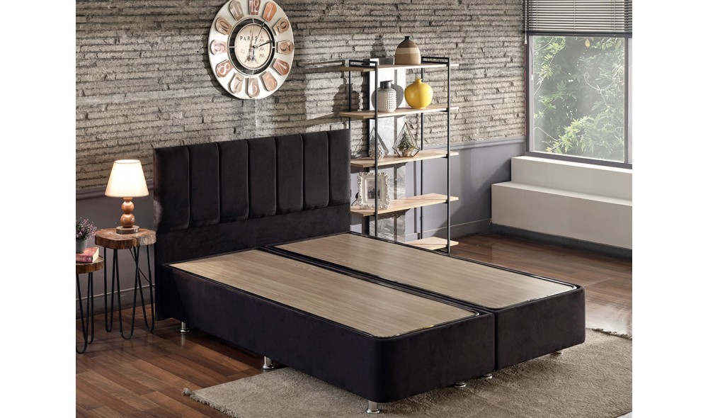 Pat dublu, Ela Double - 180x200 cm, Negru