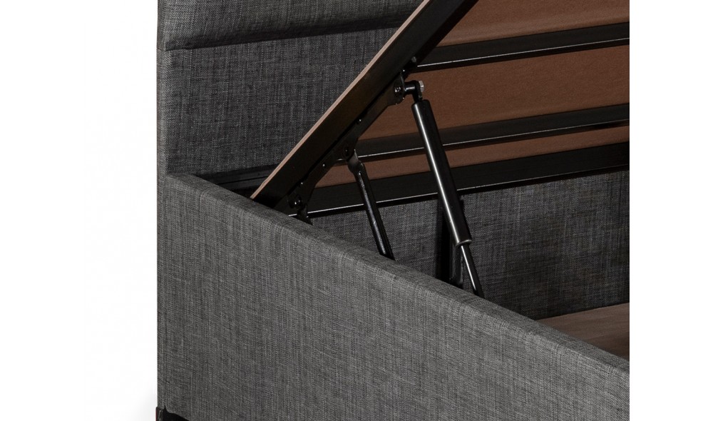 Pat de o persoana, Silver - 80x180 cm, Gri