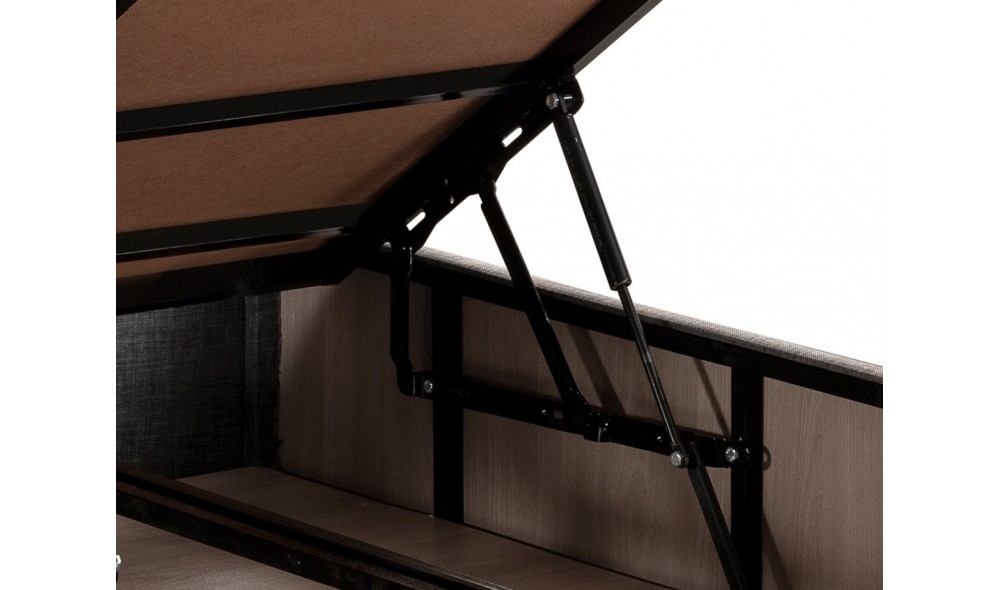 Pat dublu cu saltea, Silver - 150x200 cm, Gri