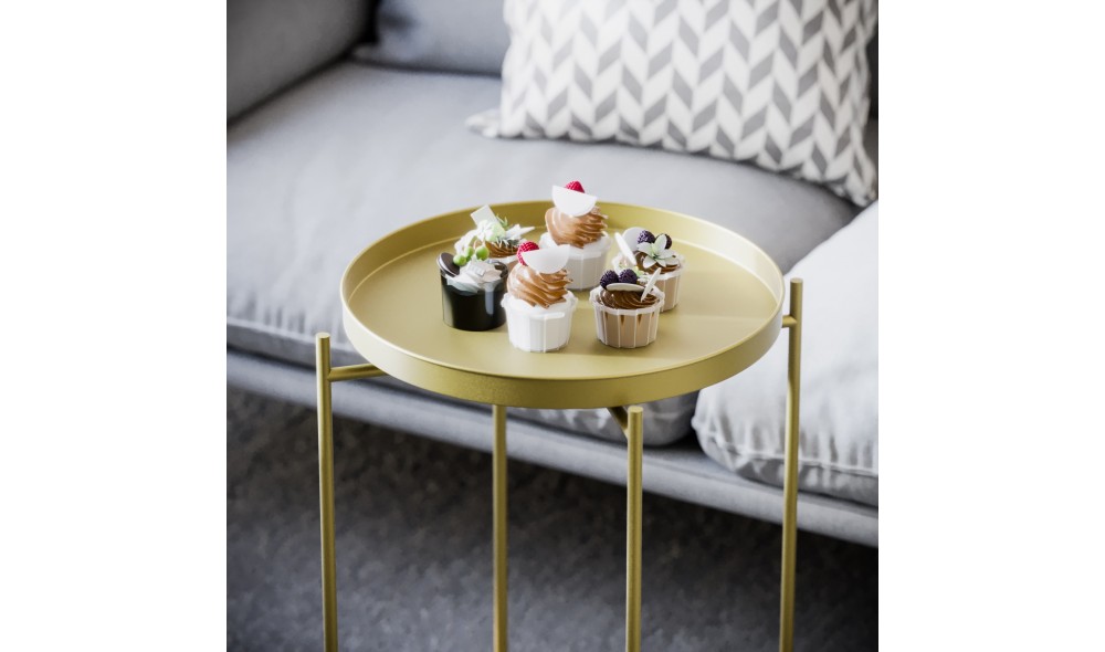 Masuta de cafea, Shb-007-A, Aur, 46 x 56 x 46 cm