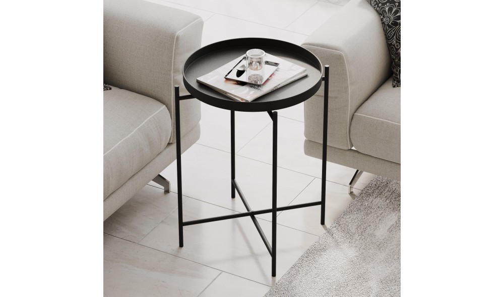 Masuta de cafea, Shb-007, Negru, 46 x 56 x 46 cm