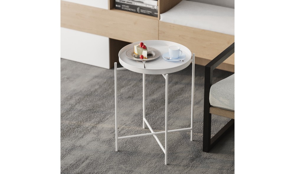 Masuta de cafea, Shb-007-B, Alb, 46 x 56 x 46 cm