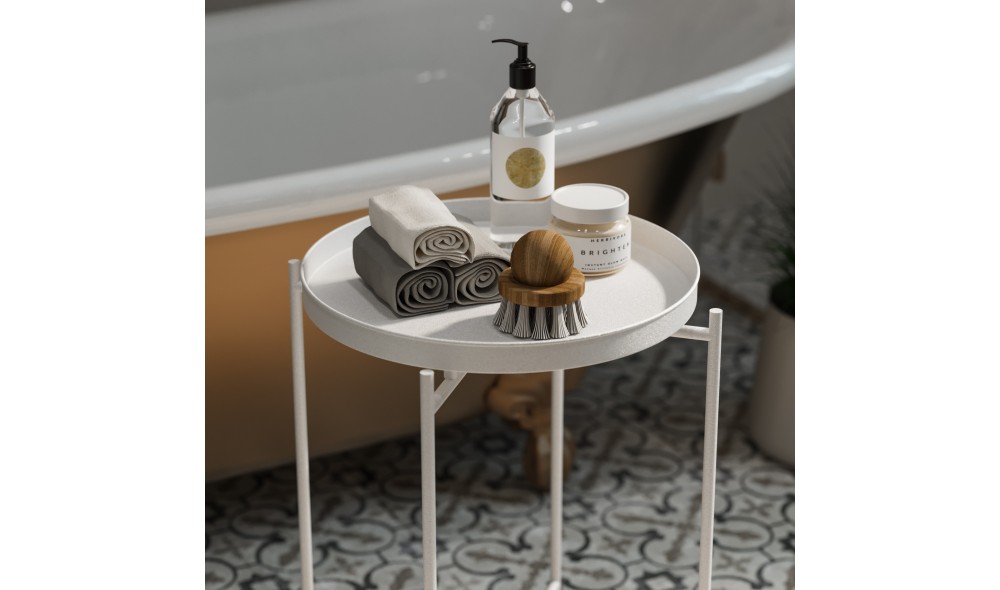 Masuta de cafea, Shb-007-B, Alb, 46 x 56 x 46 cm