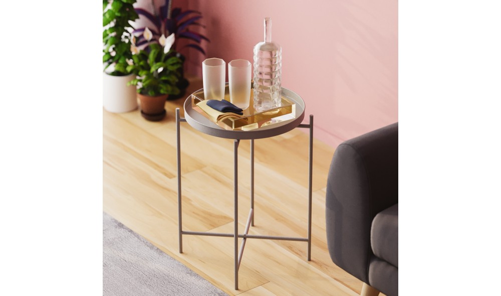 Masuta de cafea, Shb-007-C, Gri, 46 x 56 x 46 cm