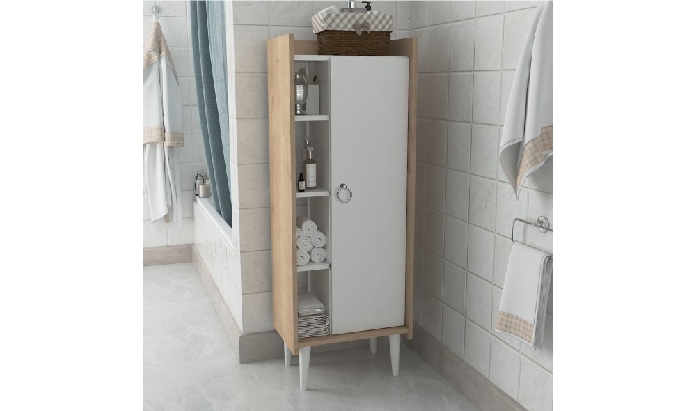 Dulap multifunctional, Lagomood Ruby, StejarAlb, 50 x 140 x 30 cm