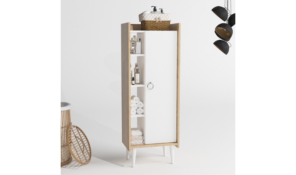 Dulap multifunctional, Lagomood Ruby, StejarAlb, 50 x 140 x 30 cm