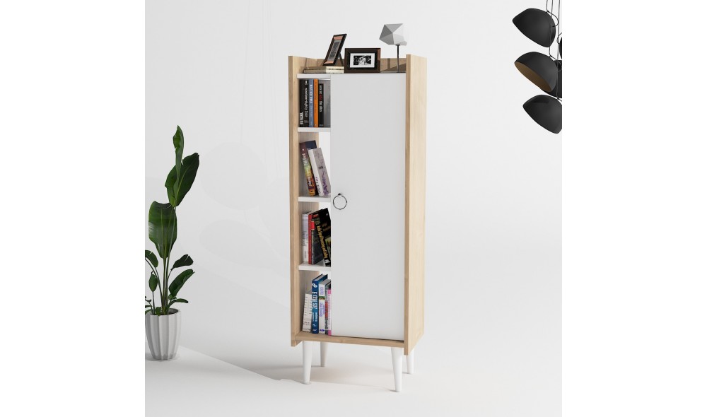 Dulap multifunctional, Lagomood Ruby, StejarAlb, 50 x 140 x 30 cm