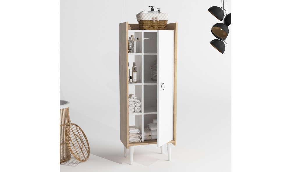 Dulap multifunctional, Lagomood Ruby, StejarAlb, 50 x 140 x 30 cm