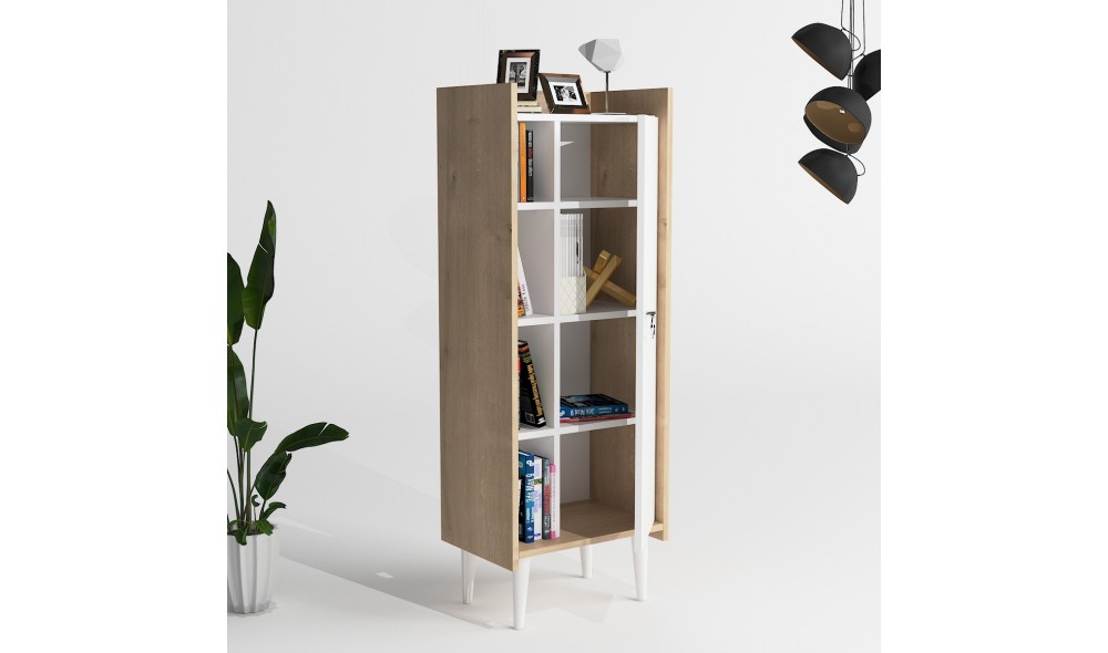 Dulap multifunctional, Lagomood Ruby, StejarAlb, 50 x 140 x 30 cm