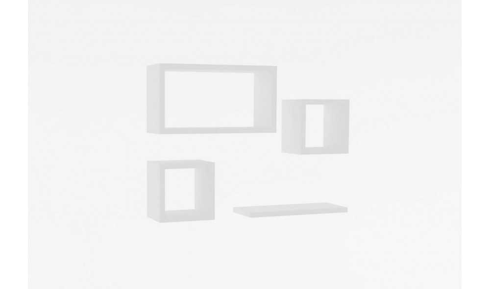 Raft de perete, Babi, Alb, 24 x 44 x 15 cm