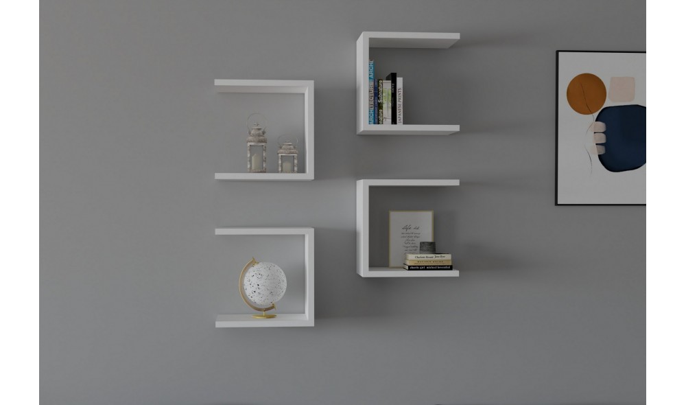 Raft de perete, Base, Alb, 30 x 30 x 20 cm