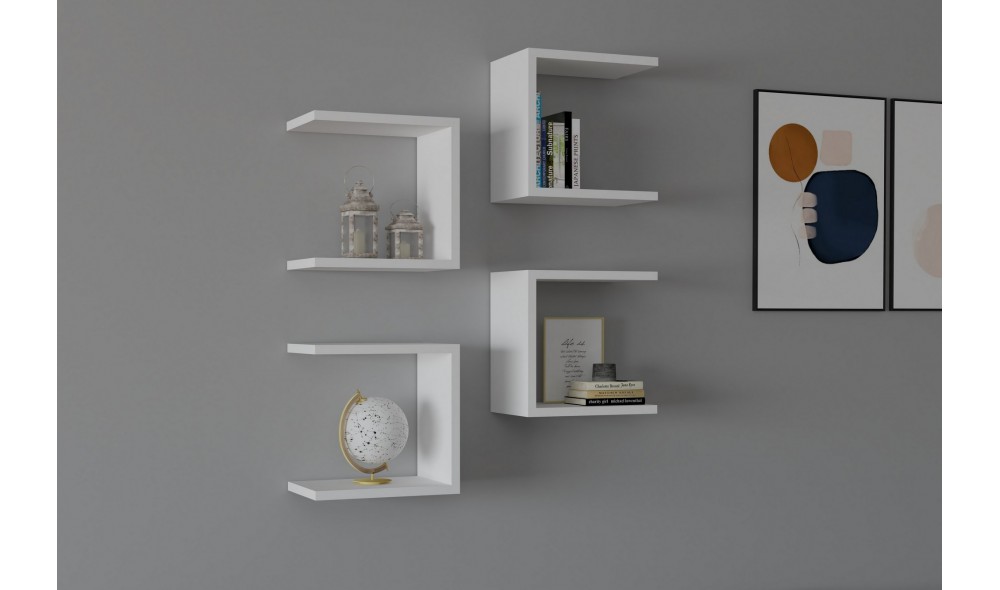 Raft de perete, Base, Alb, 30 x 30 x 20 cm