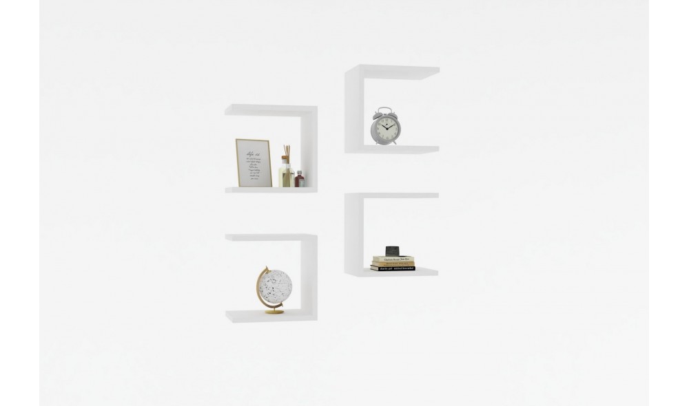 Raft de perete, Base, Alb, 30 x 30 x 20 cm