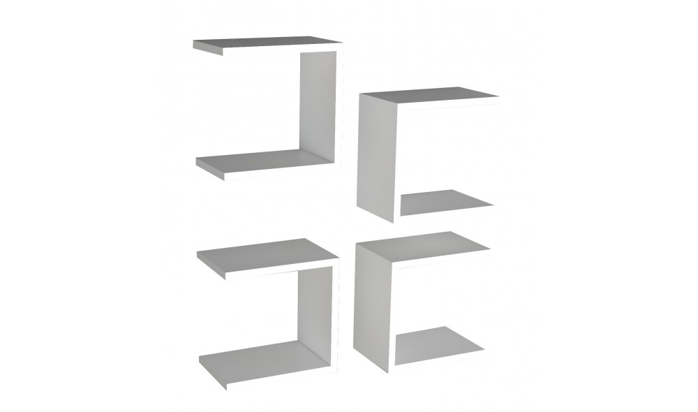 Raft de perete, Base, Alb, 30 x 30 x 20 cm